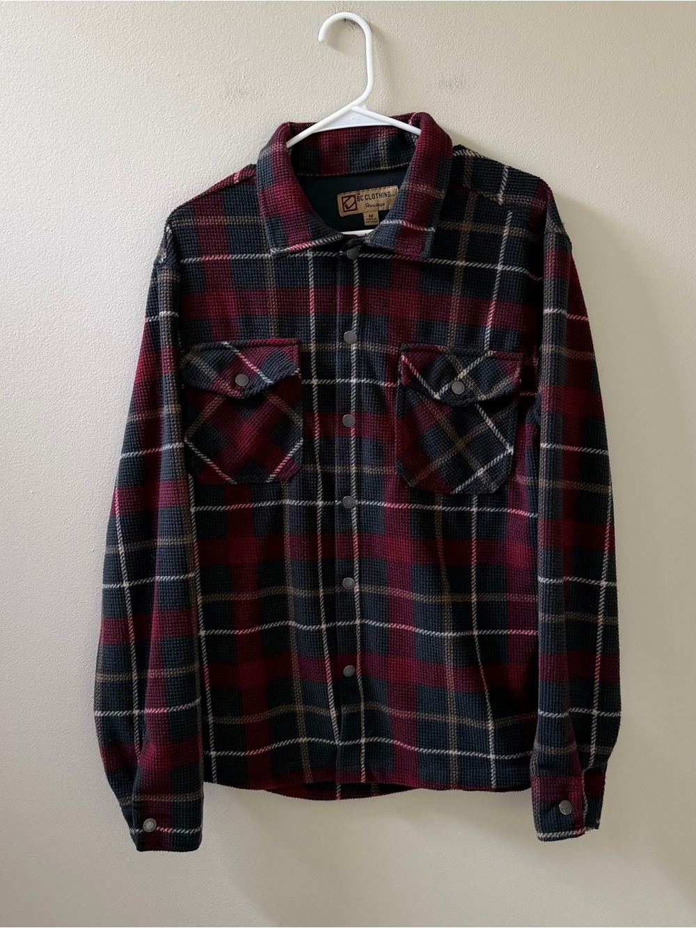 BC Clothing Heritage Men's Plaid Thermal Lined Flannel Shirt Jacket Shacket, M